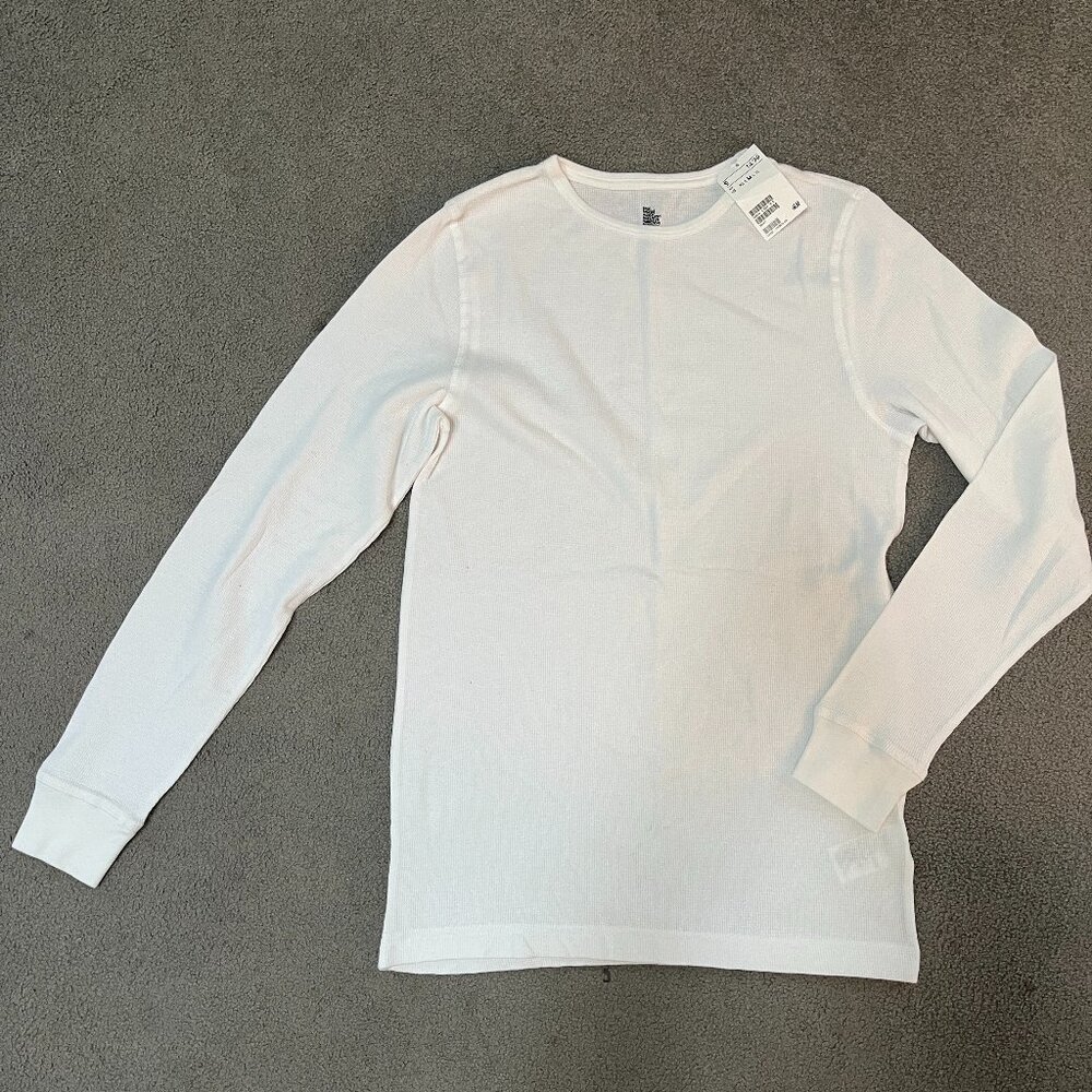 H&M Mens White Long Sleeve Thermal